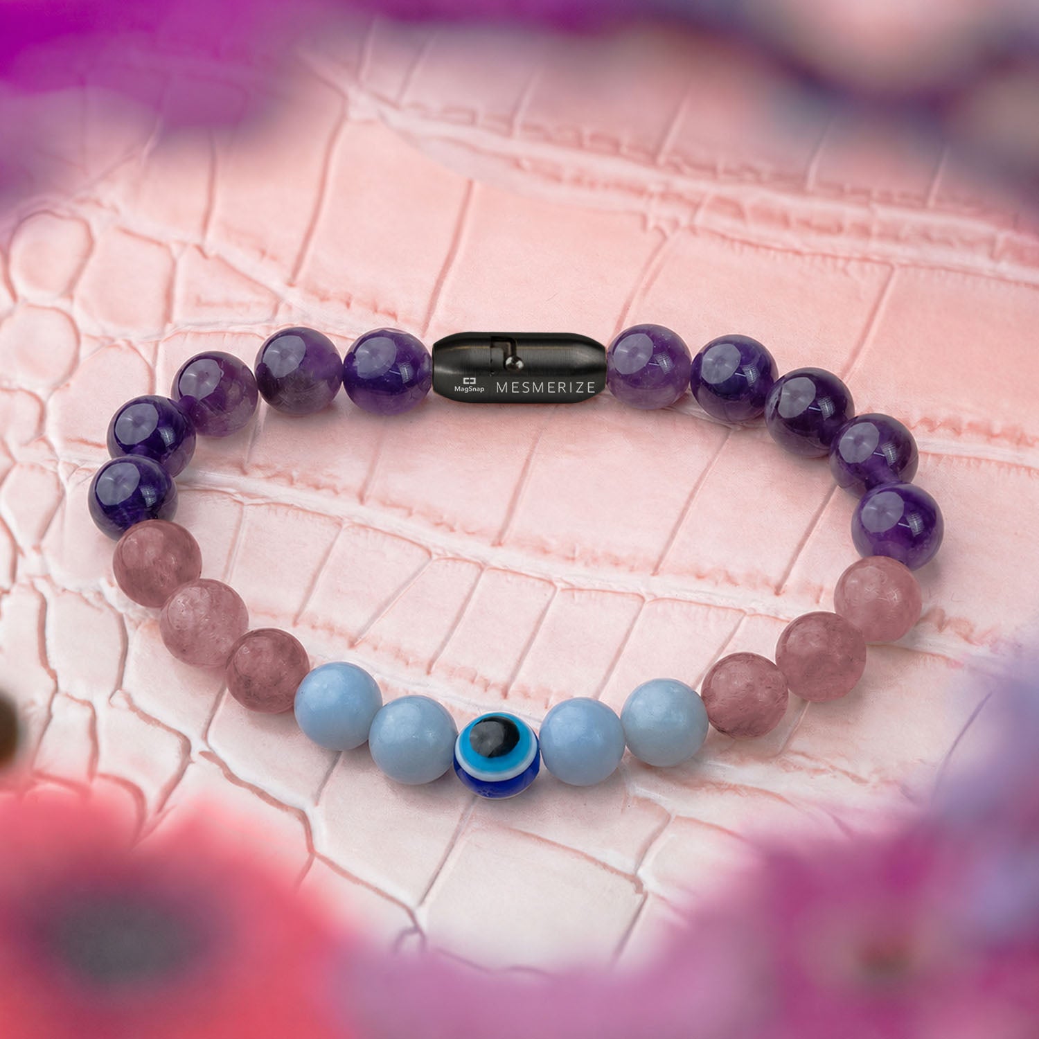 Divine Aura Evil eye Natural Stone Bracelet with Magsnap2