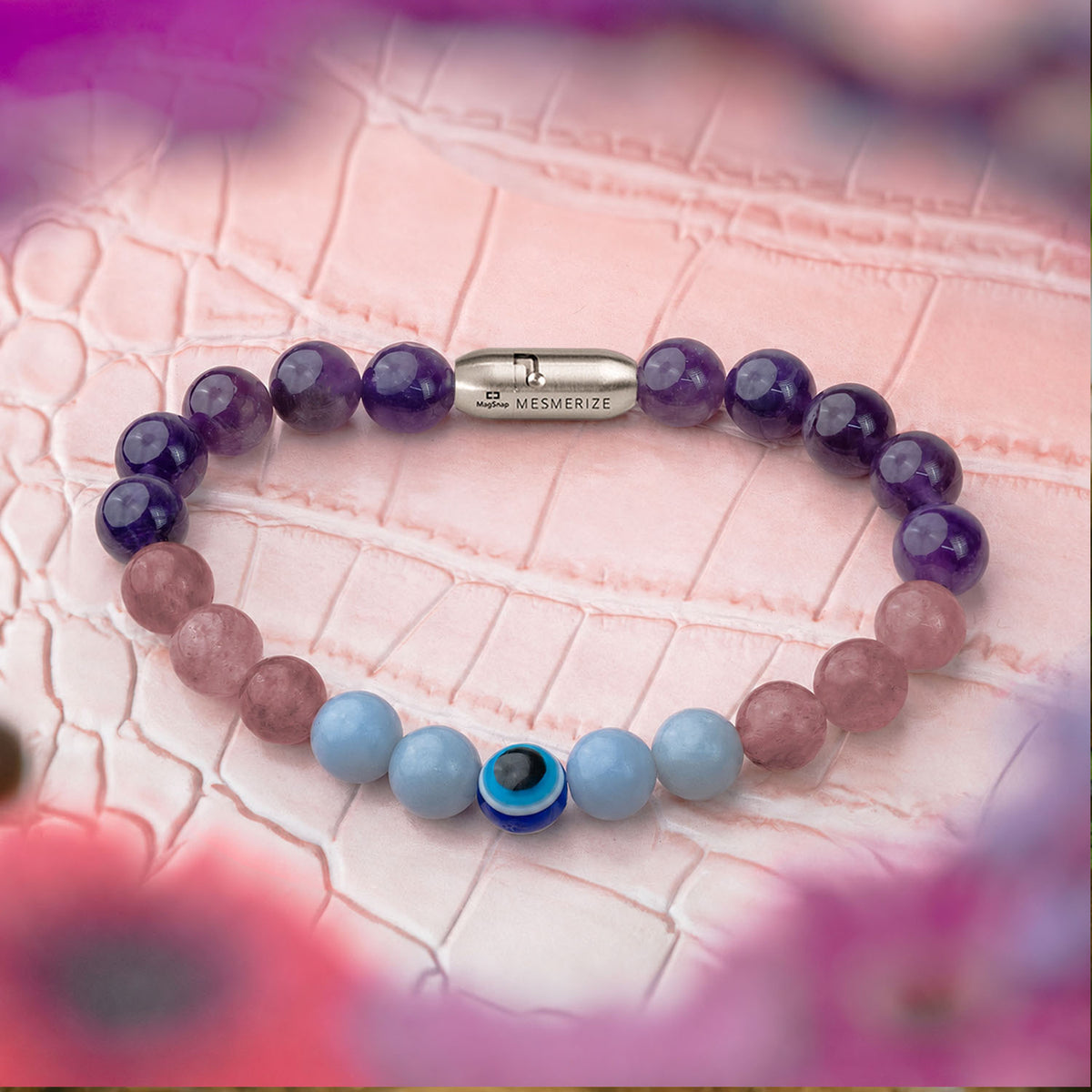 Divine Aura Evil eye Natural Stone Bracelet with Magsnap2