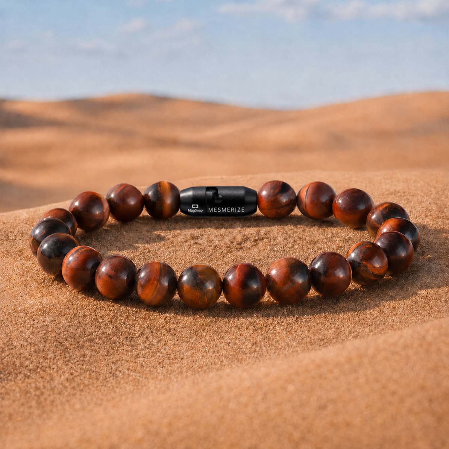 Fearless Red Tiger Eye Natural Stone Bracelet with MagSnap 2