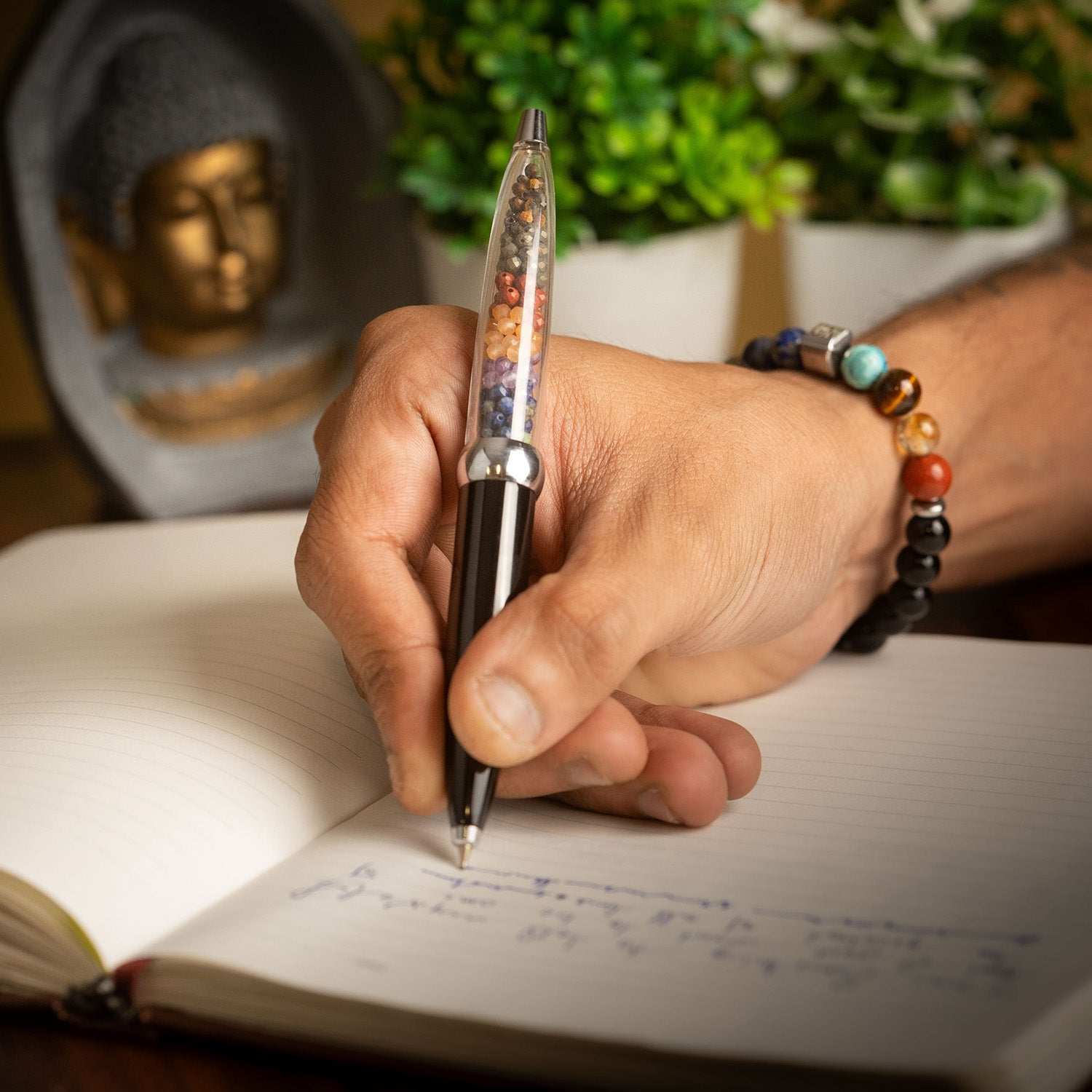 9 Chakra MagSpin Rotating Desk Pen with DryFlow Ink