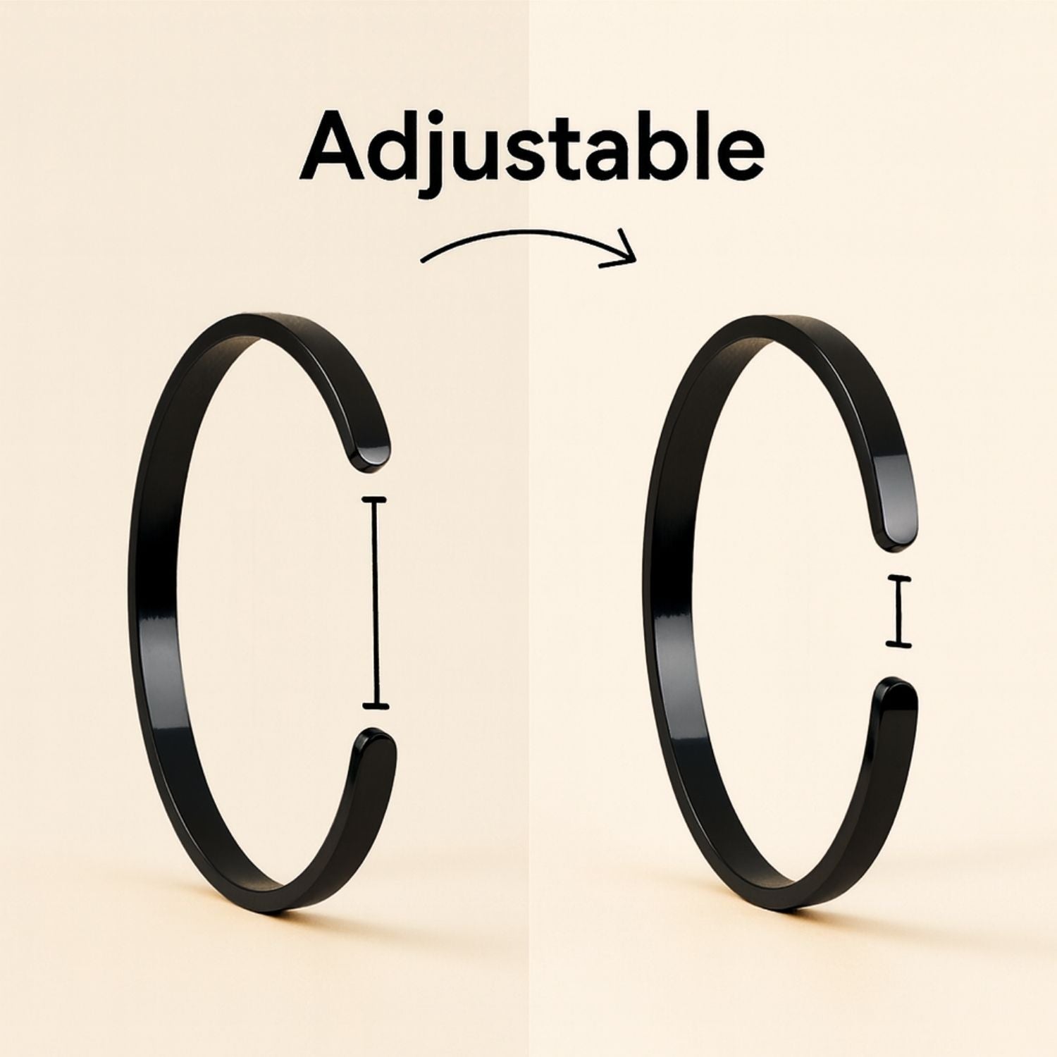 Ik Onkar Gloss Cuff Adjustable Bracelet Black