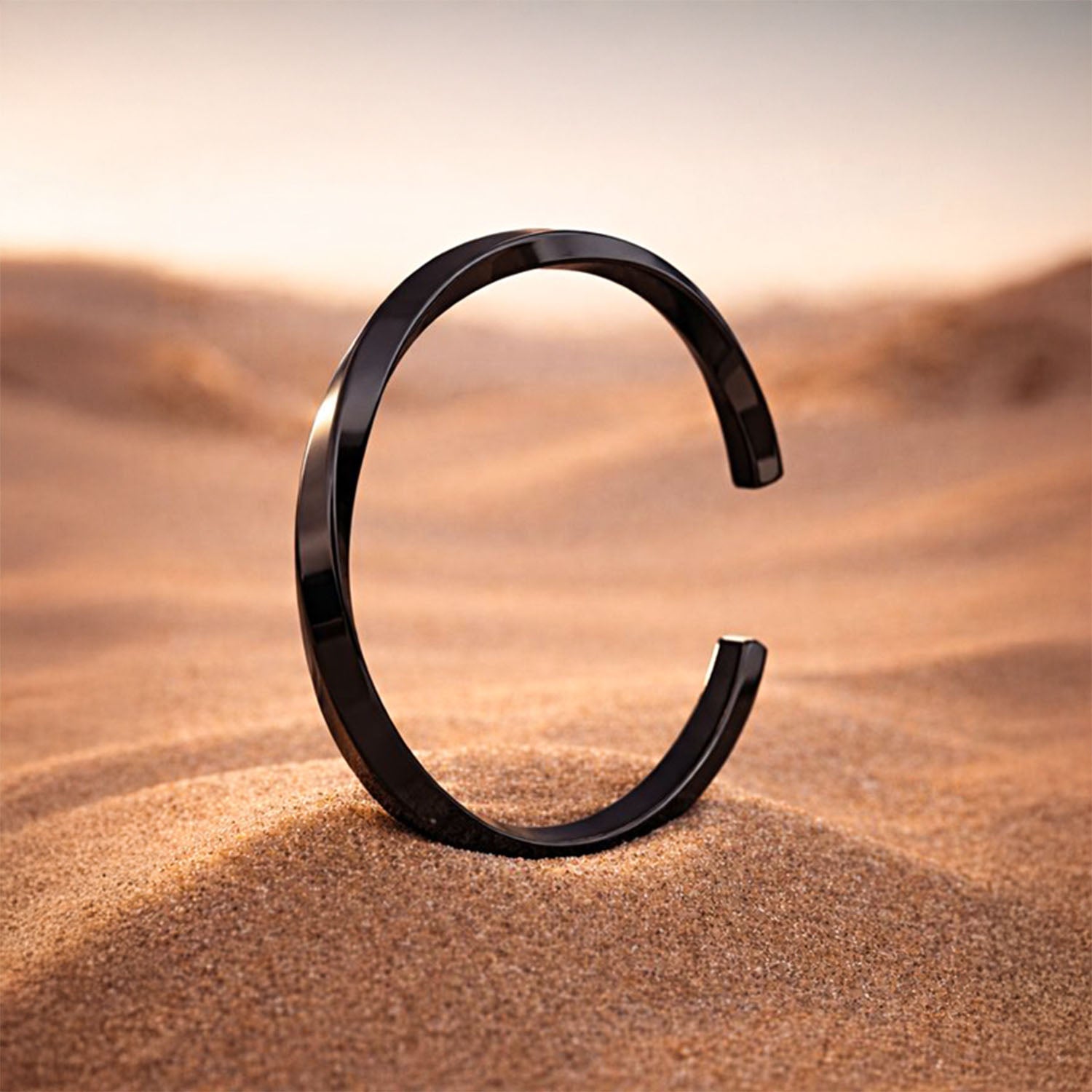 Black Twisted Cuff Bracelet