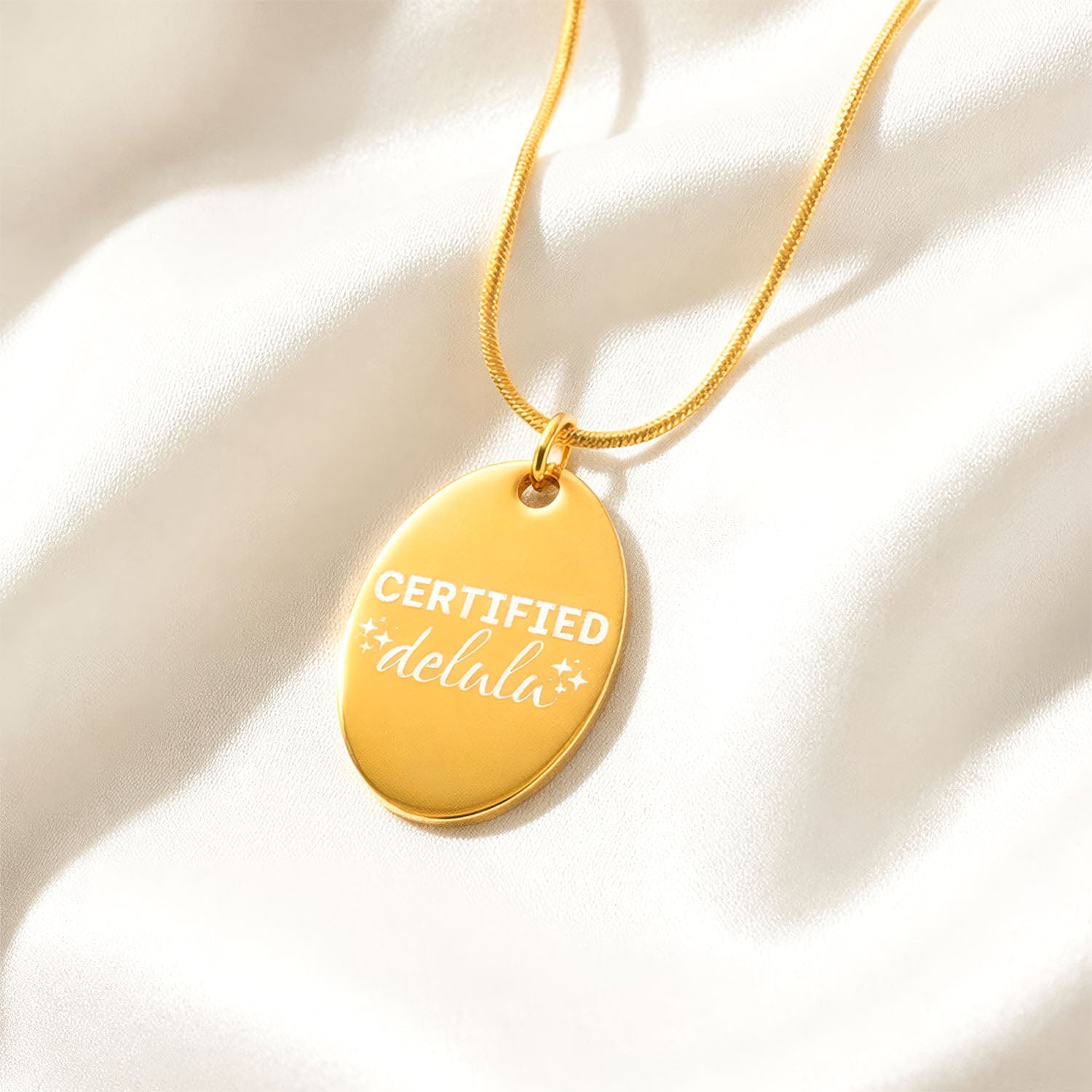 Certified Delulu Oval Necklace Gold