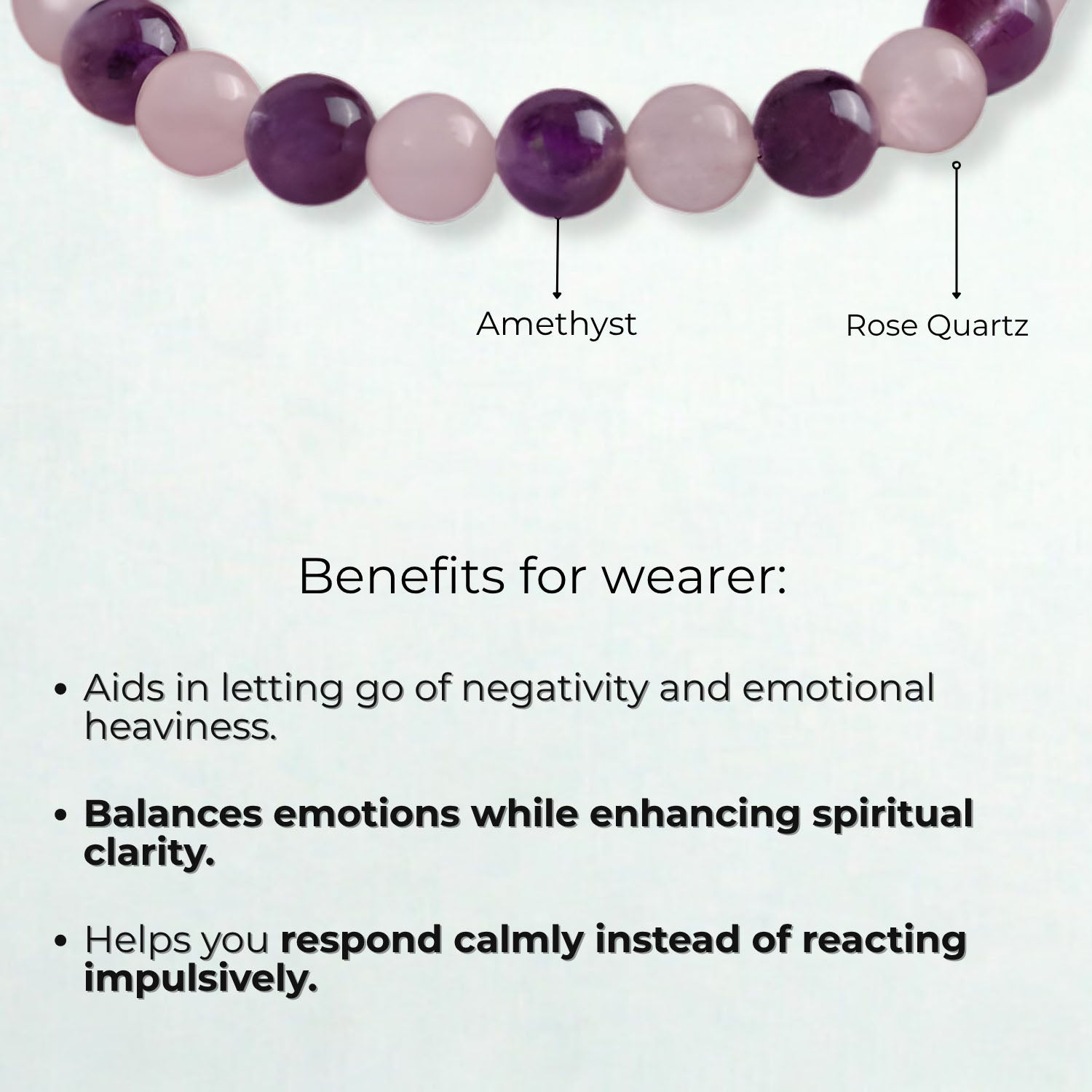 Compassionate Amethyst & Rose Quartz Natural Stone Bracelet
