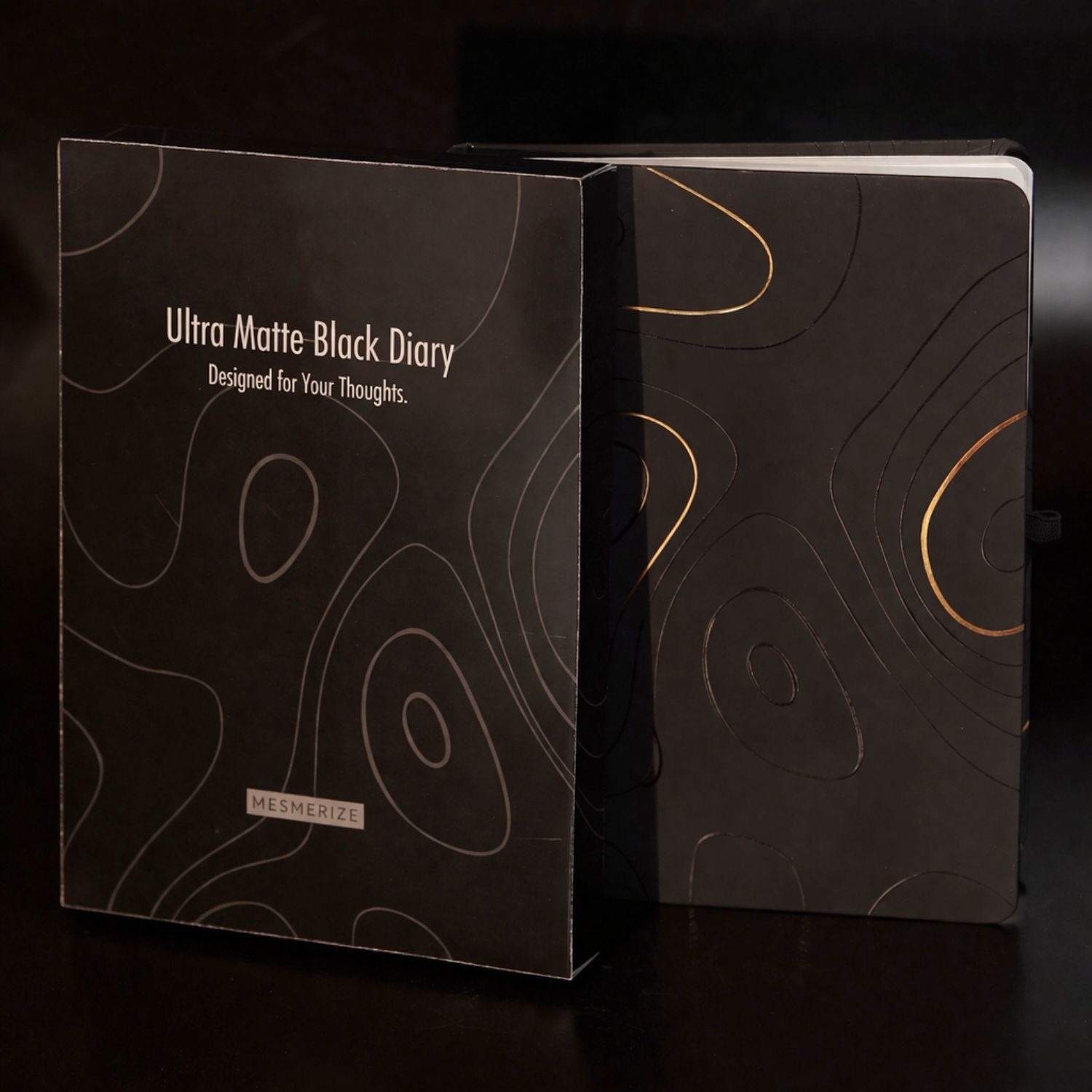 Matte Black Notebook with Ultra Matte Blue Sapphire 2 in 1 MagSnap Roller Ball Pen with Stylus None