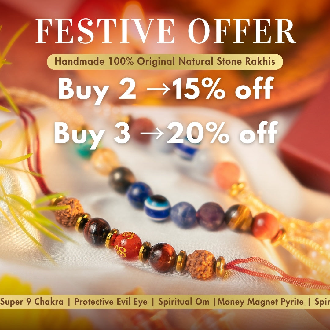 Fiery Ruby Natural Stone Lumba Rakhi