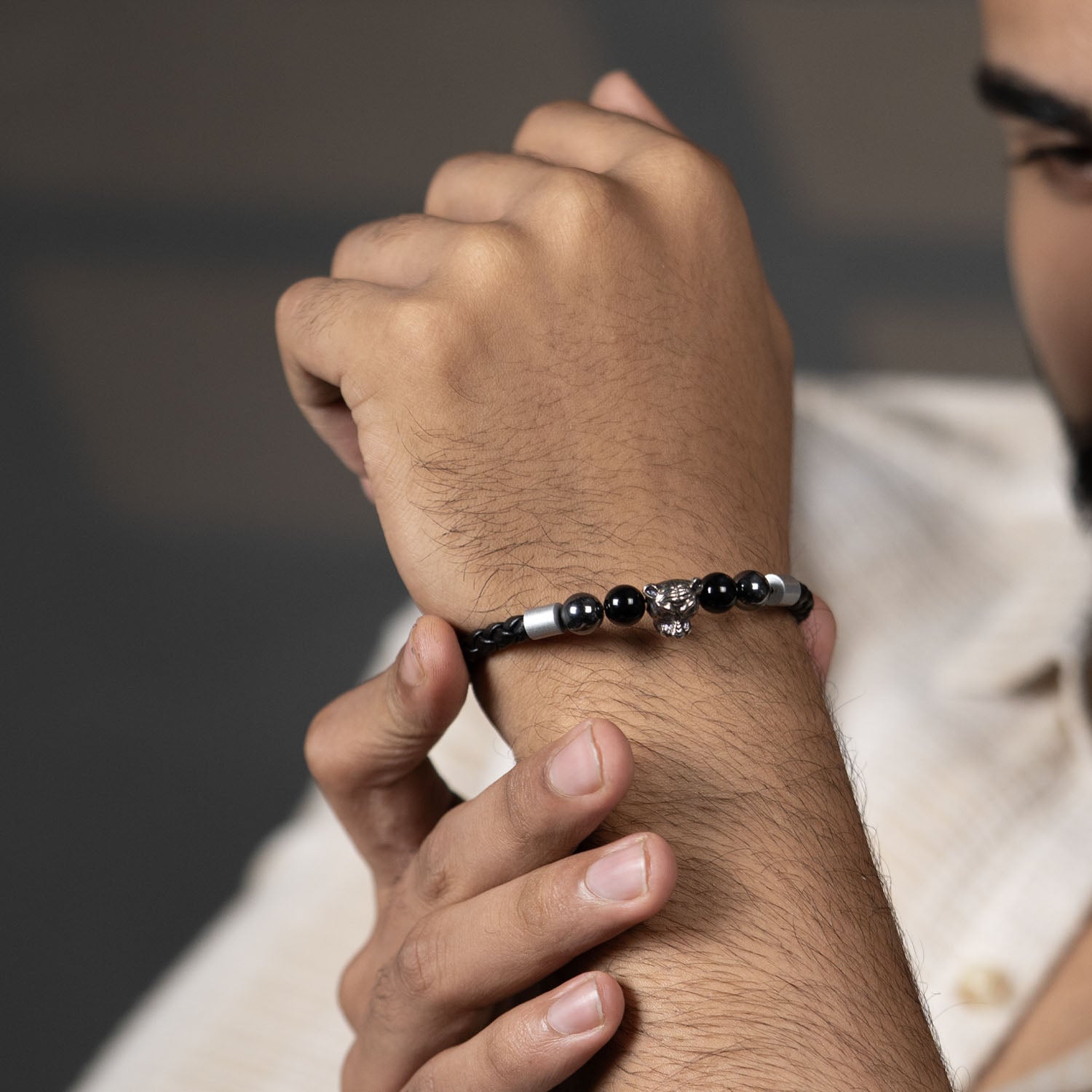 Focus Black Panther Natural Stone NeoLeather Bracelet With MagSnap2