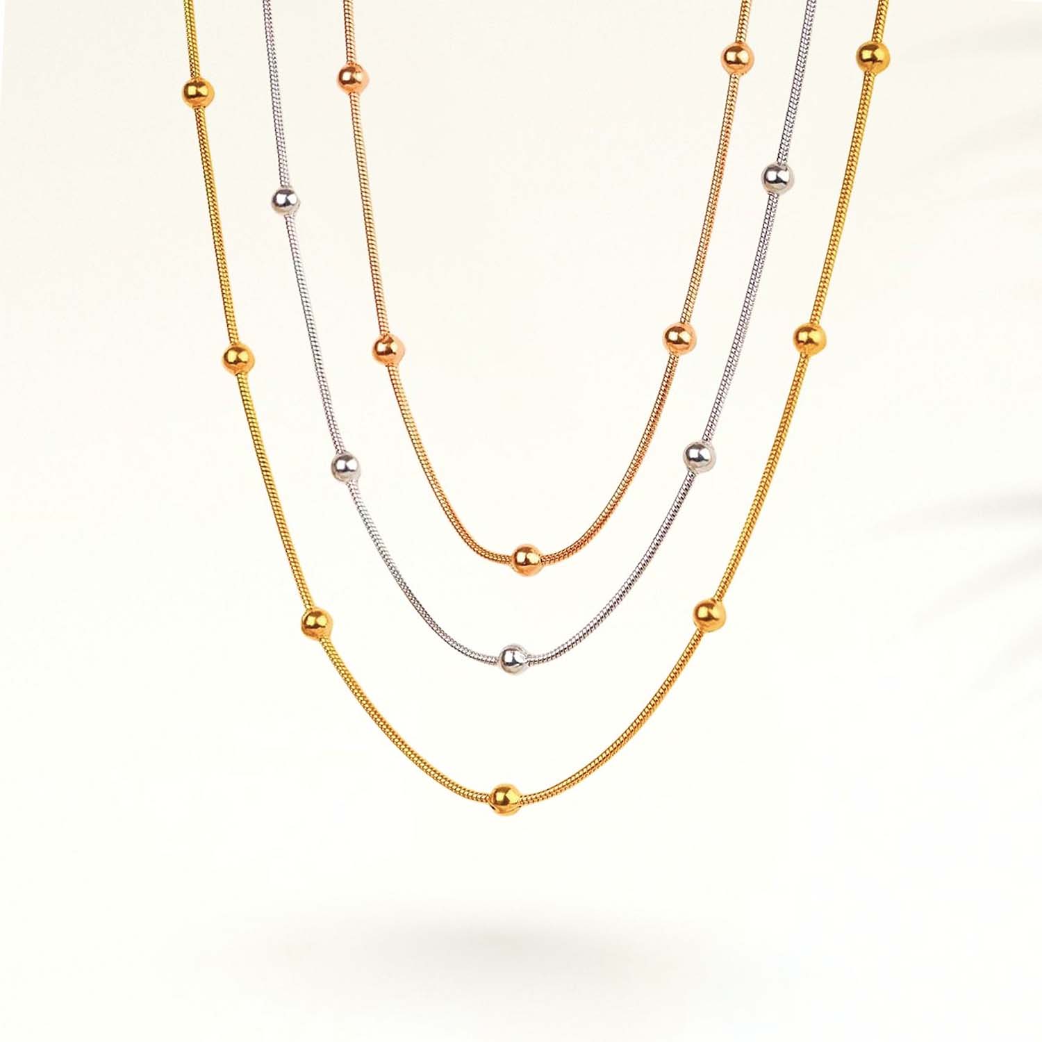 Giselle Tri-Colour Layered Necklace