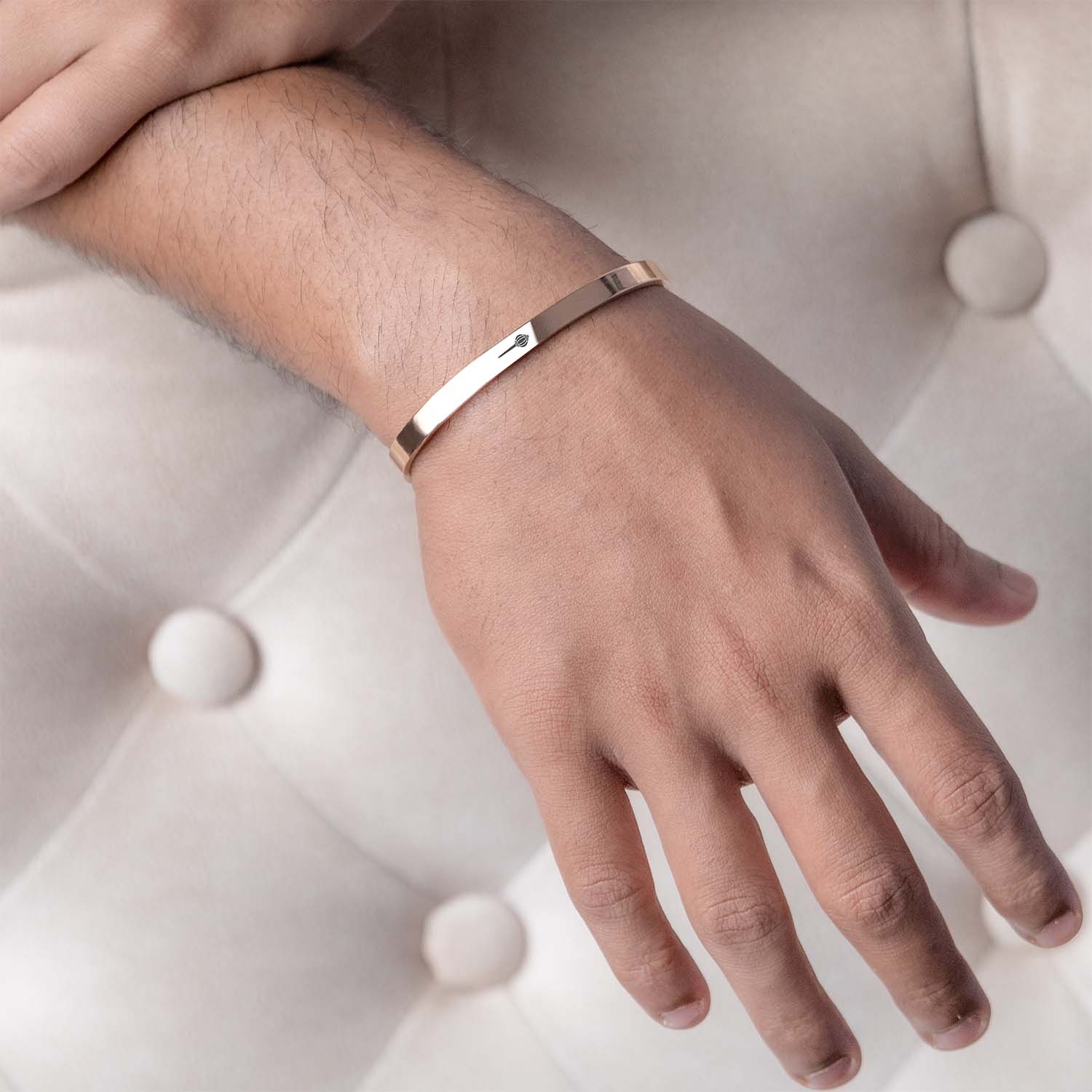 Hanuman Gada Gloss Cuff Adjustable Bracelet Rose Gold