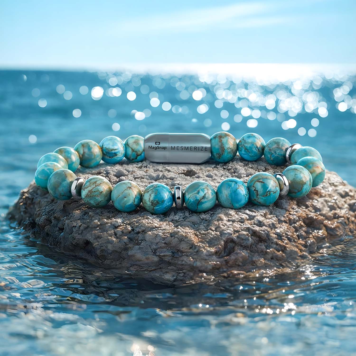 Harmony African Turquoise Natural Stone Bracelet with MagSnap 2