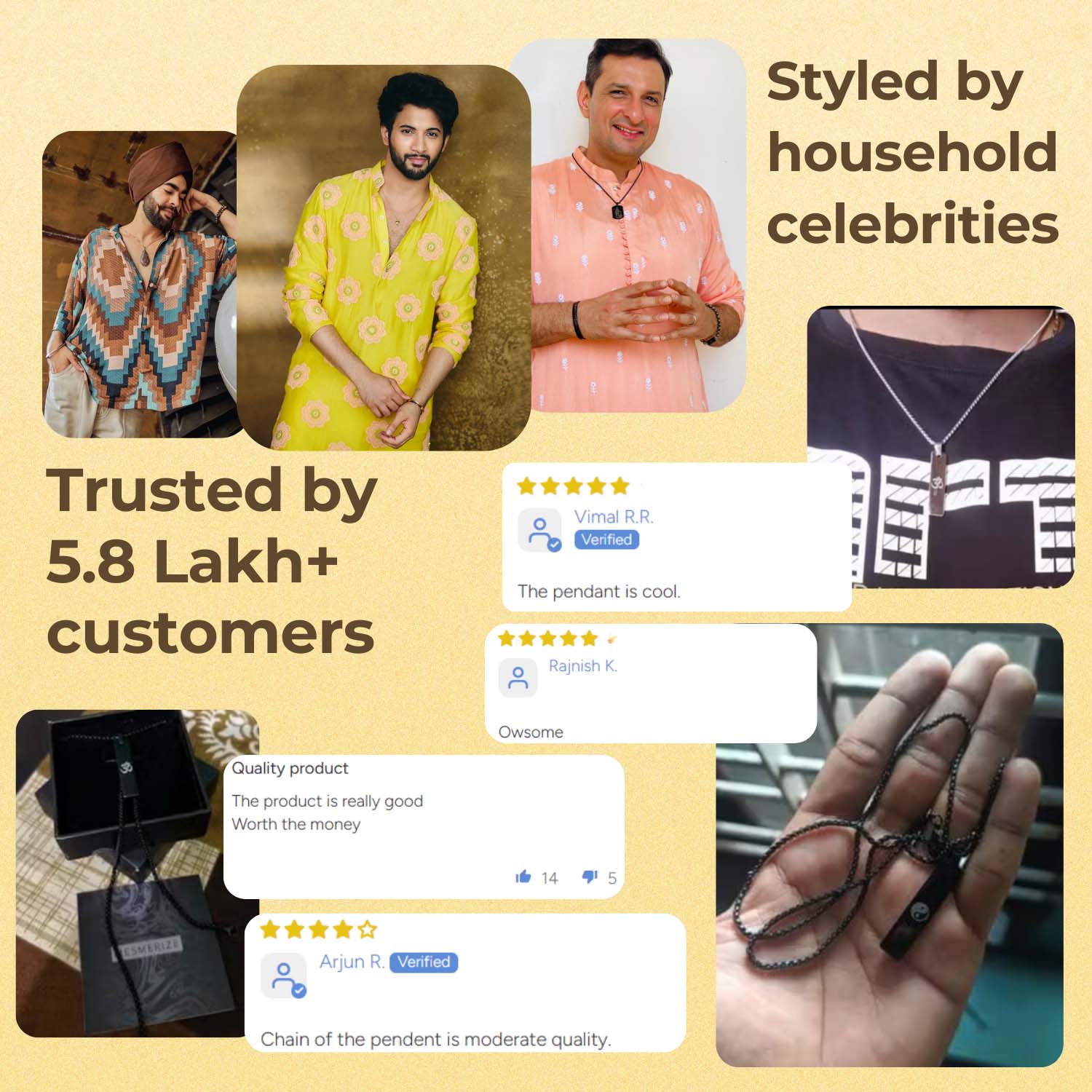 Black Shiv Trishul Spiritual Mini Bar Necklace