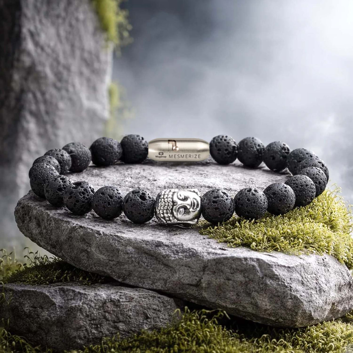 Natural Stone Jewellery Bracelet Lava MagSnap
