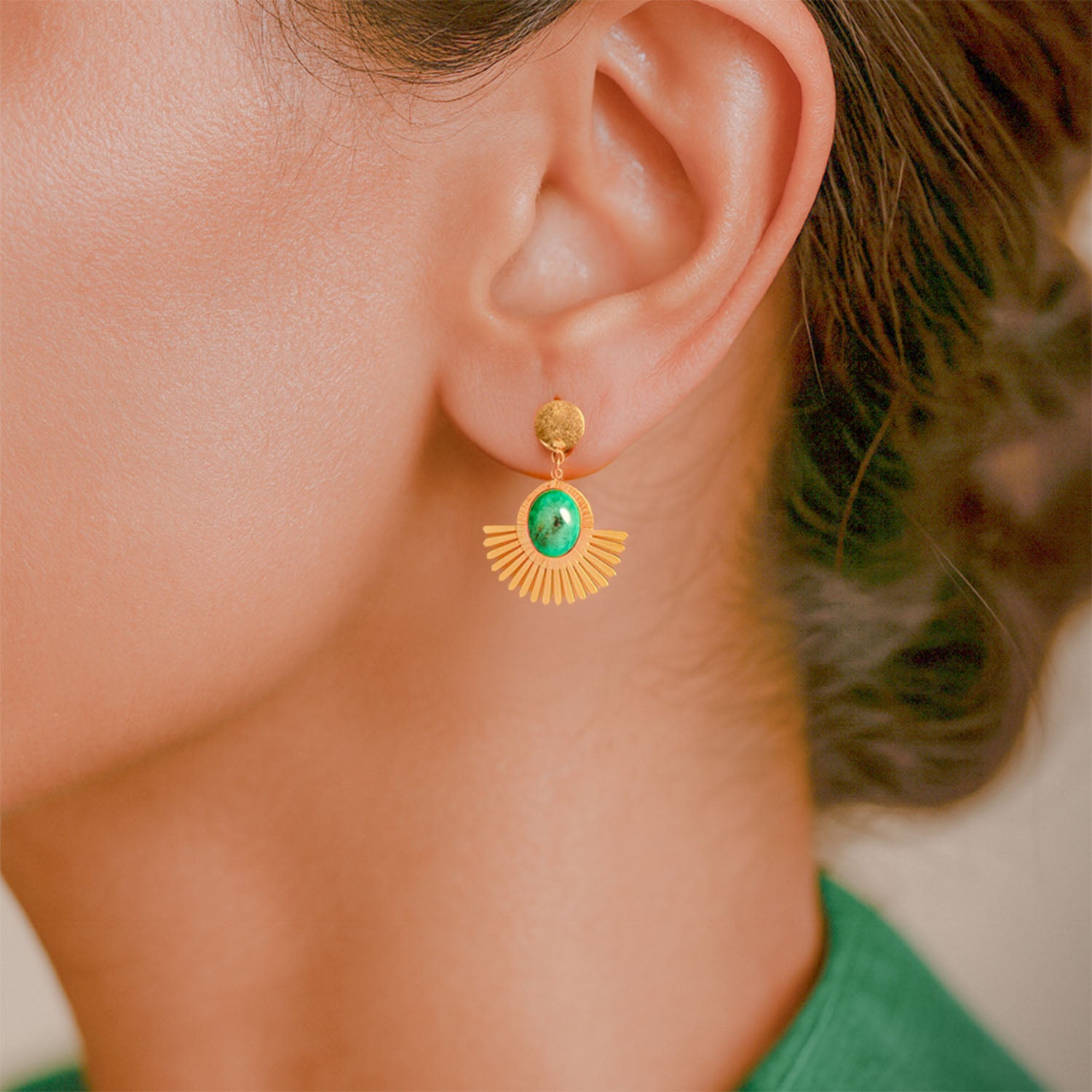 Liora Emerald Glow Drop Earrings