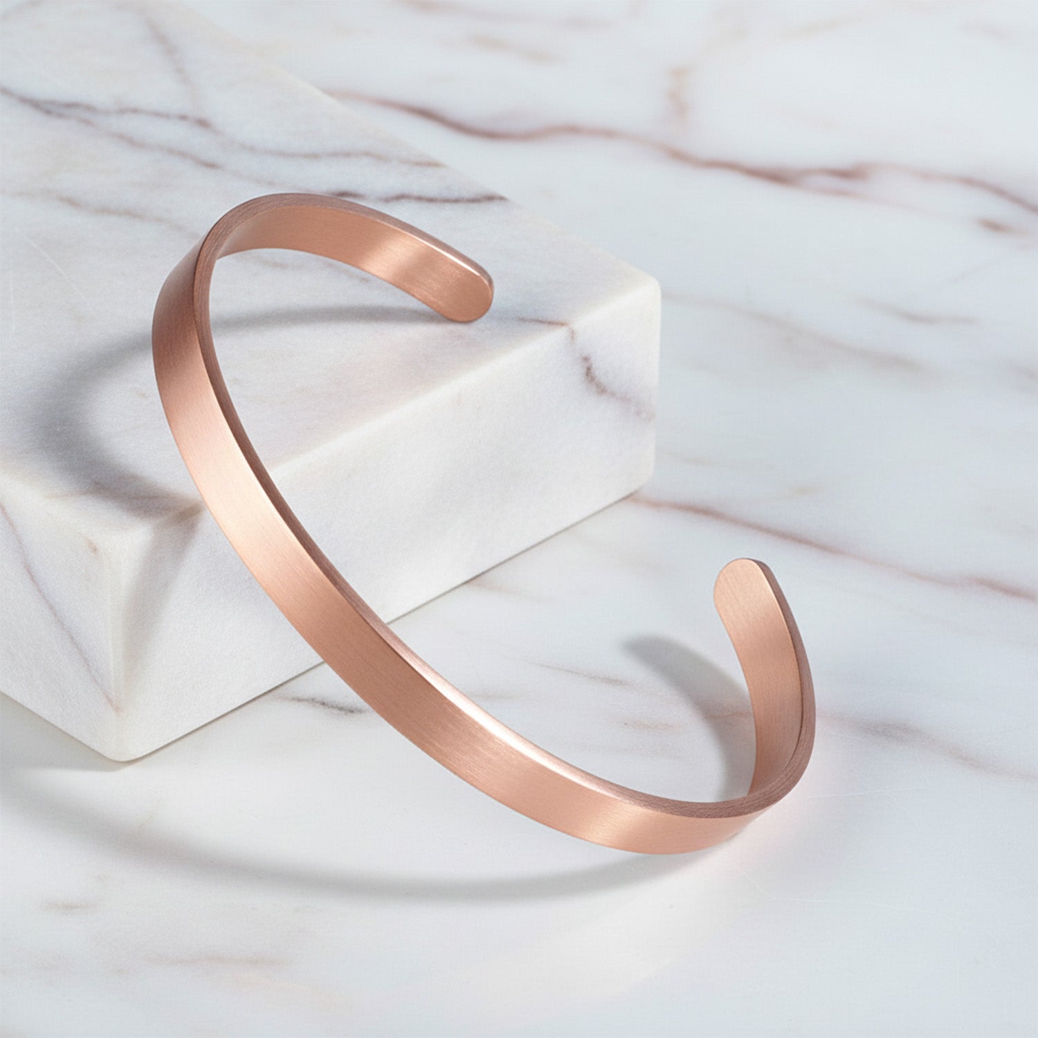 Matte Cuff Adjustable Bracelet Rose Gold