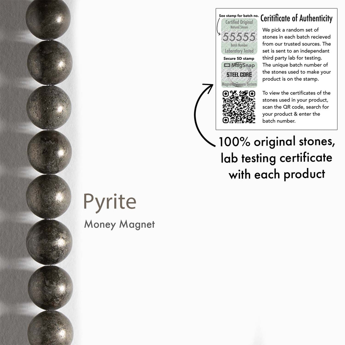 Money Magnet Pyrite Natural Stone Bracelet