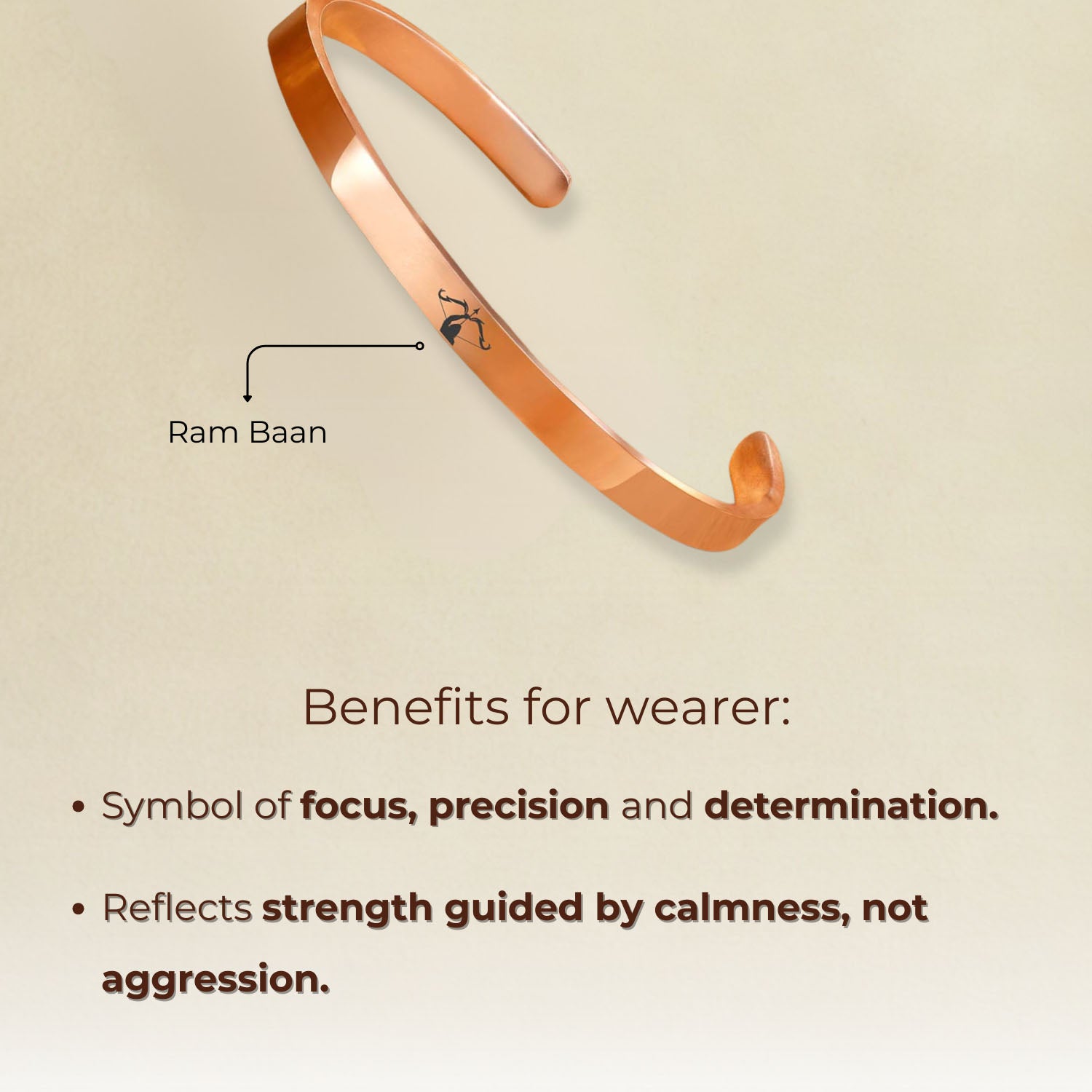 Ram Baan Gloss Cuff Adjustable Bracelet Gold