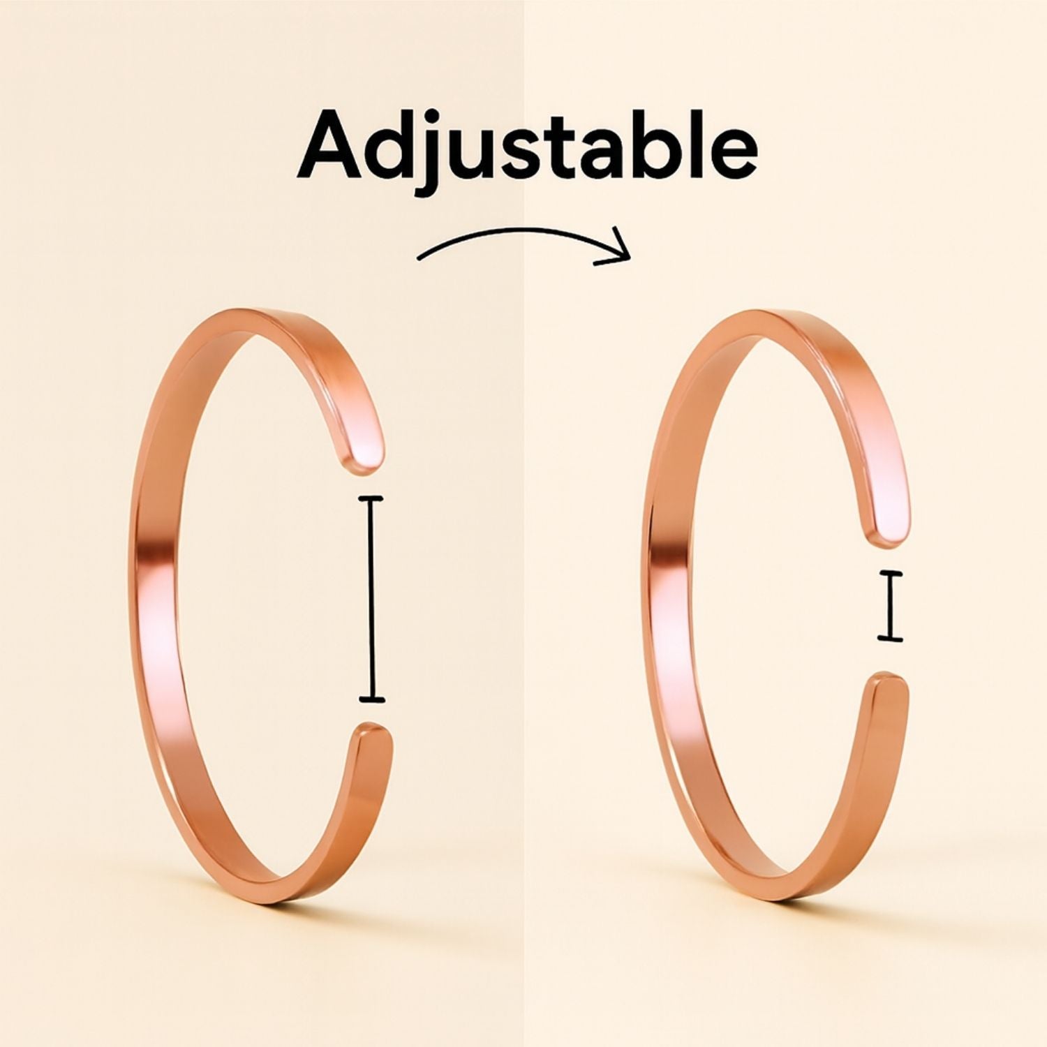 Non Personalised RoseGold Cuff Kada Bracelet