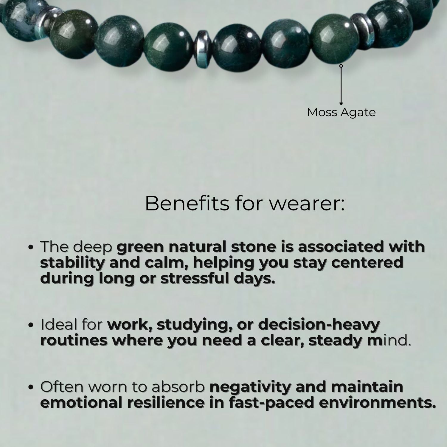 Soulful Moss Agate Natural Stone Bracelet with MagSnap 2