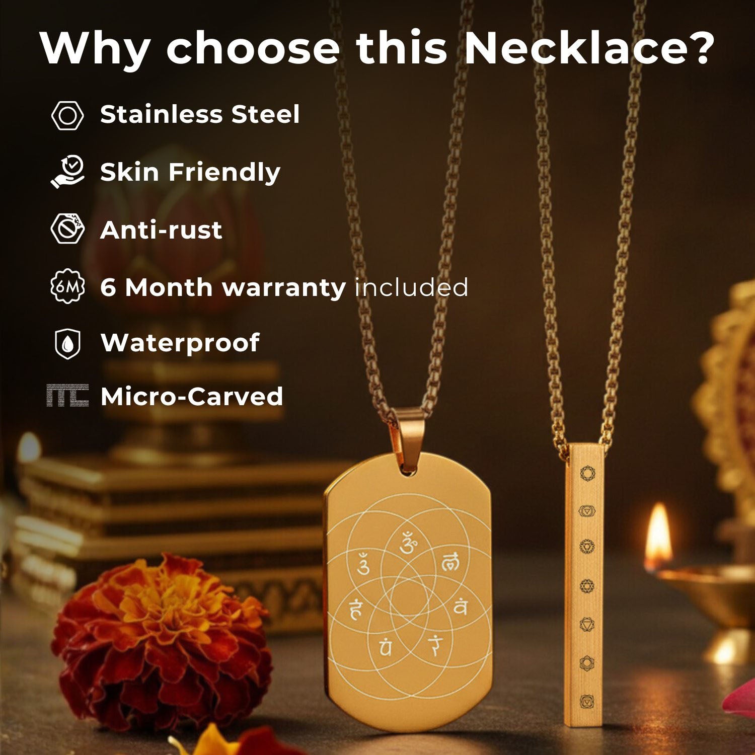 Guiding Krishna Godform Gold Tag Necklace