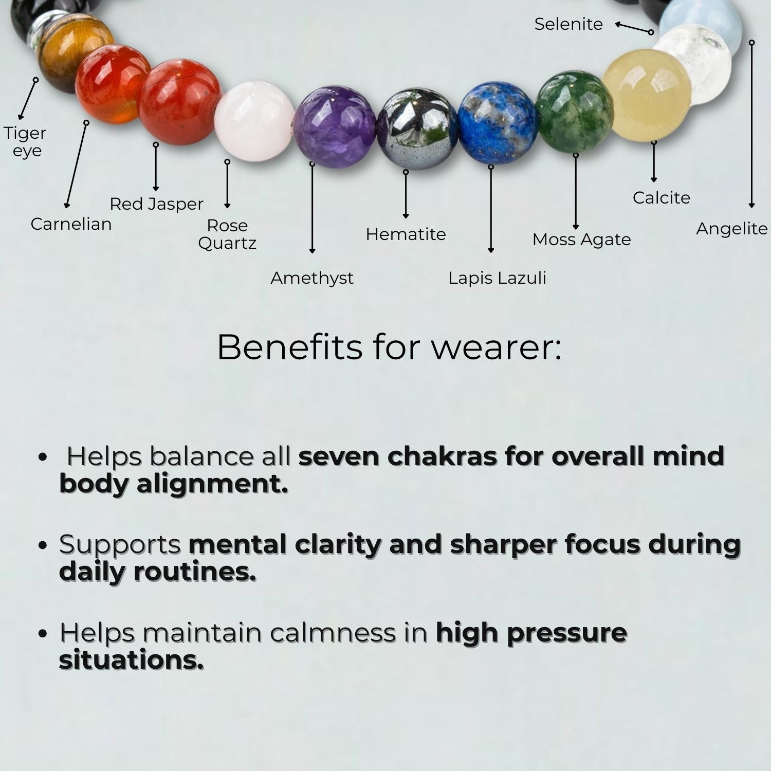 Ultimate 11 Chakra Natural Stone Bracelet with Magsnap 2