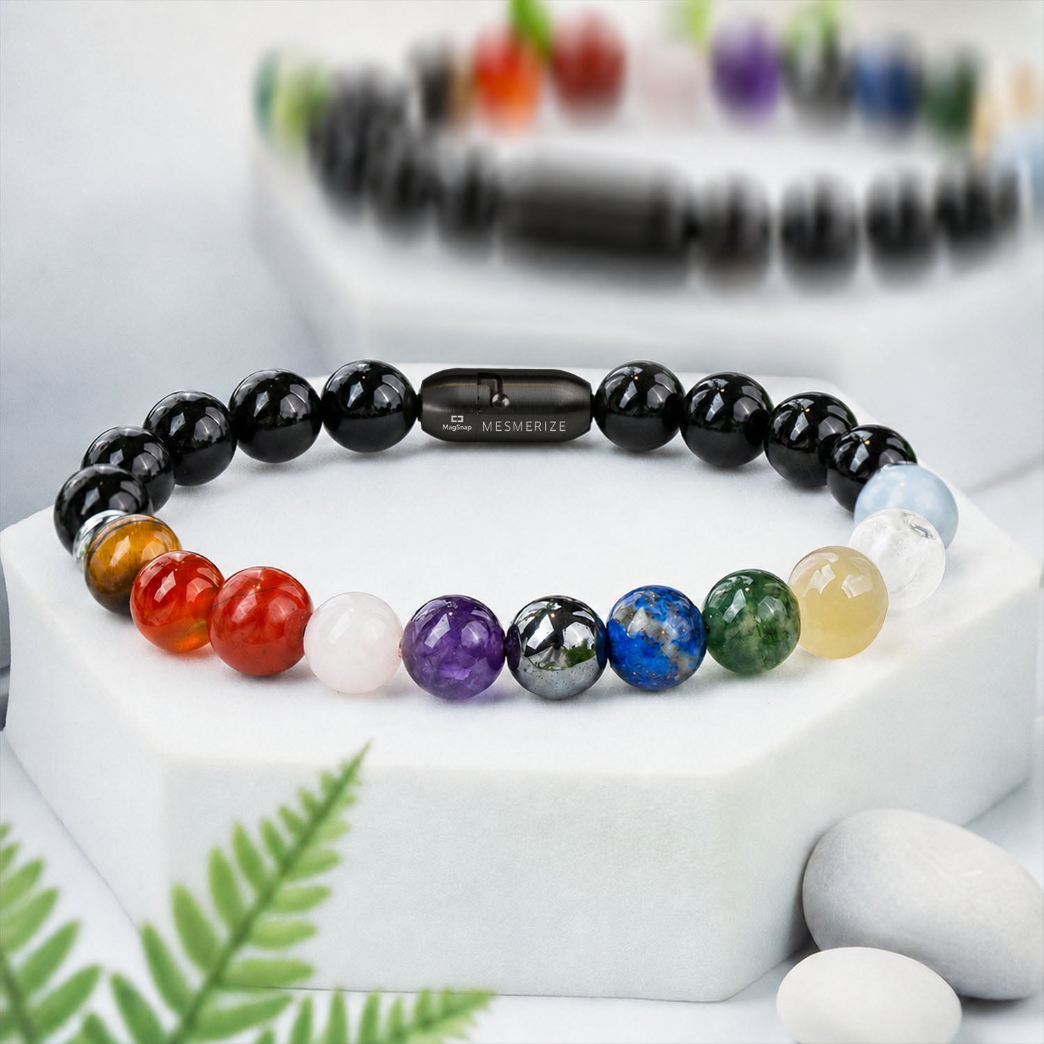Ultimate 11 Chakra Natural Stone Bracelet with Magsnap 2