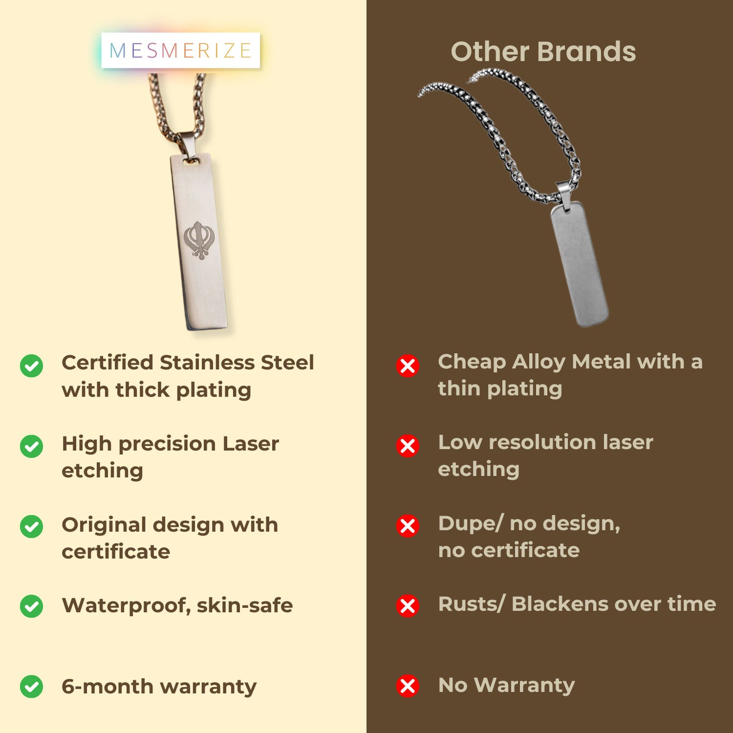 Khanda Spiritual Mini Tag Silver