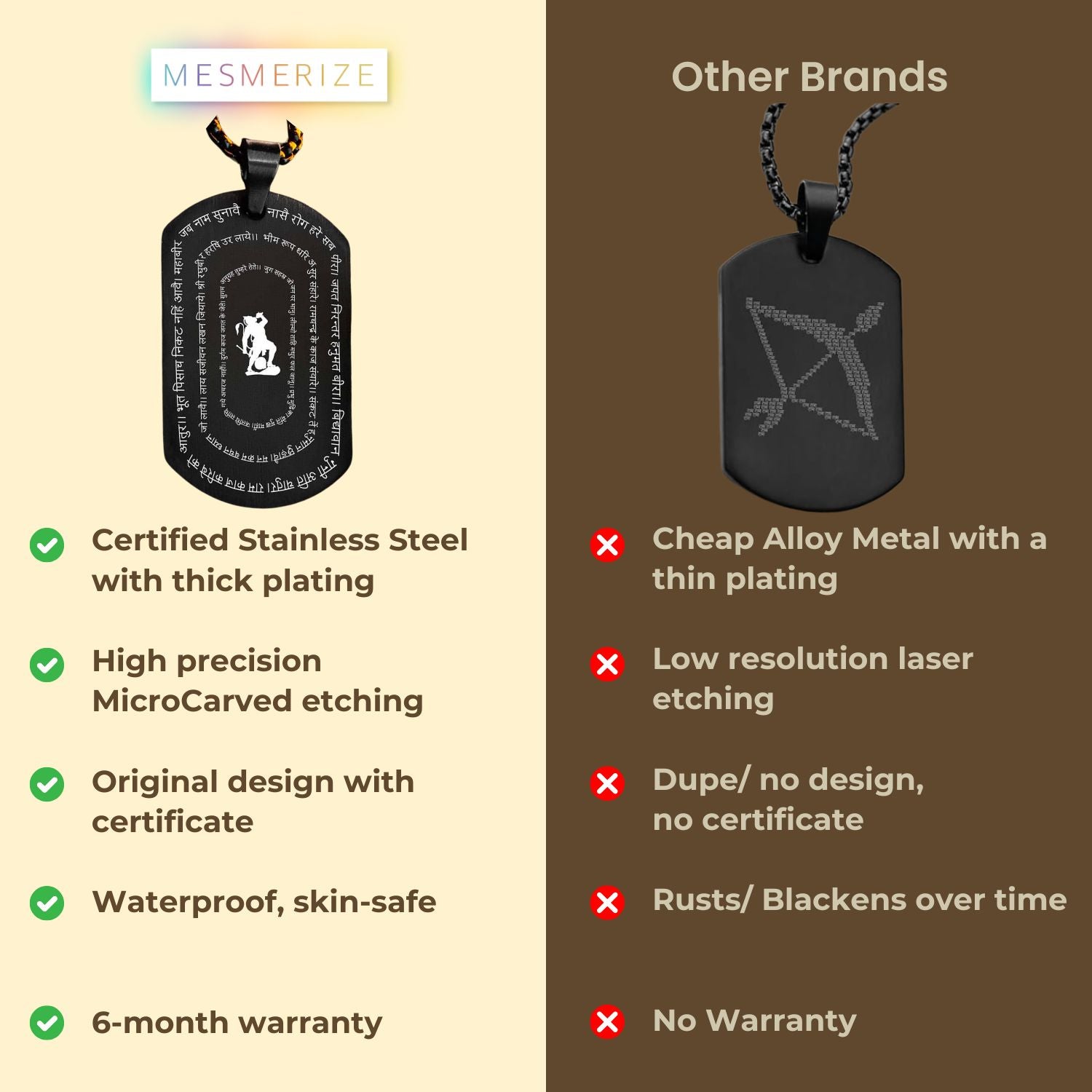 Positivity Hanuman Chalisa 9 Verse Gold Tag Necklace