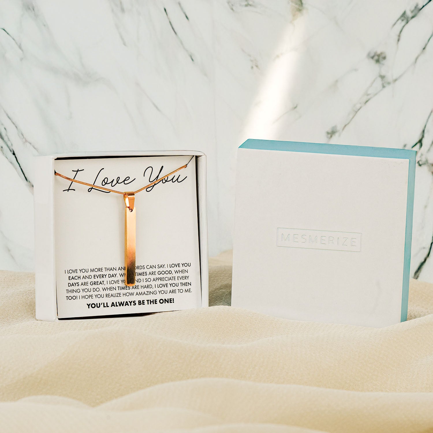 Slim Tag Necklace Rose Gold