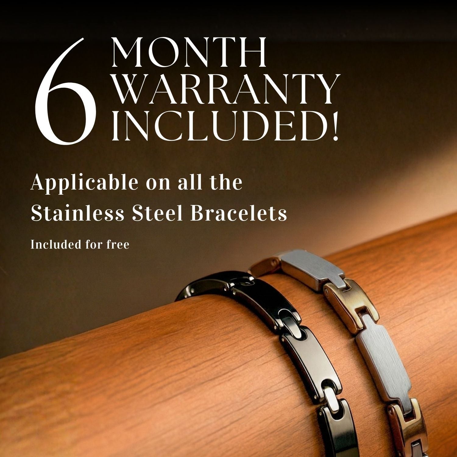 Black & Silver Gloss Ceramic Steel Link Bracelet