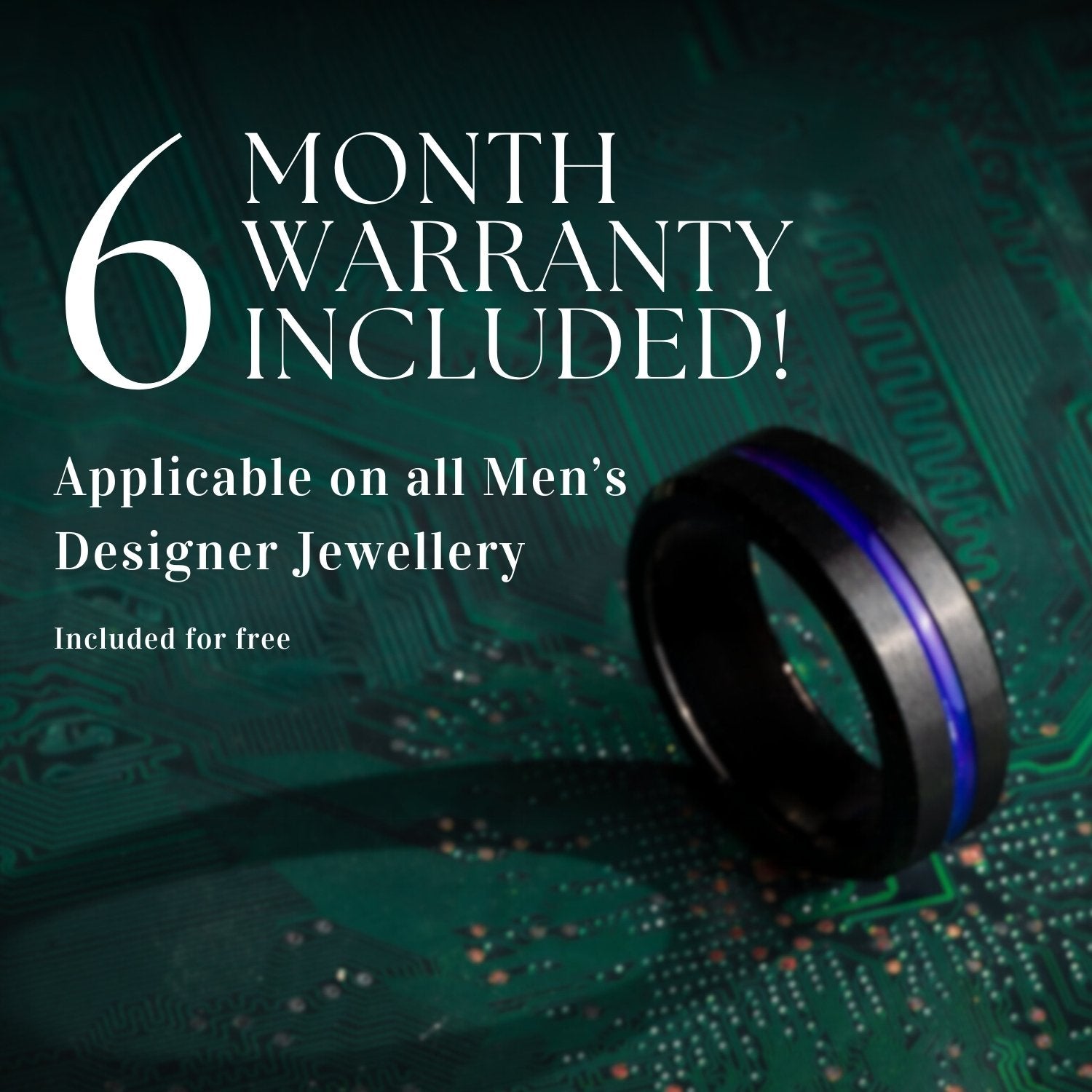 Gunmetal Brushed Blue Tungsten Carbide Ring