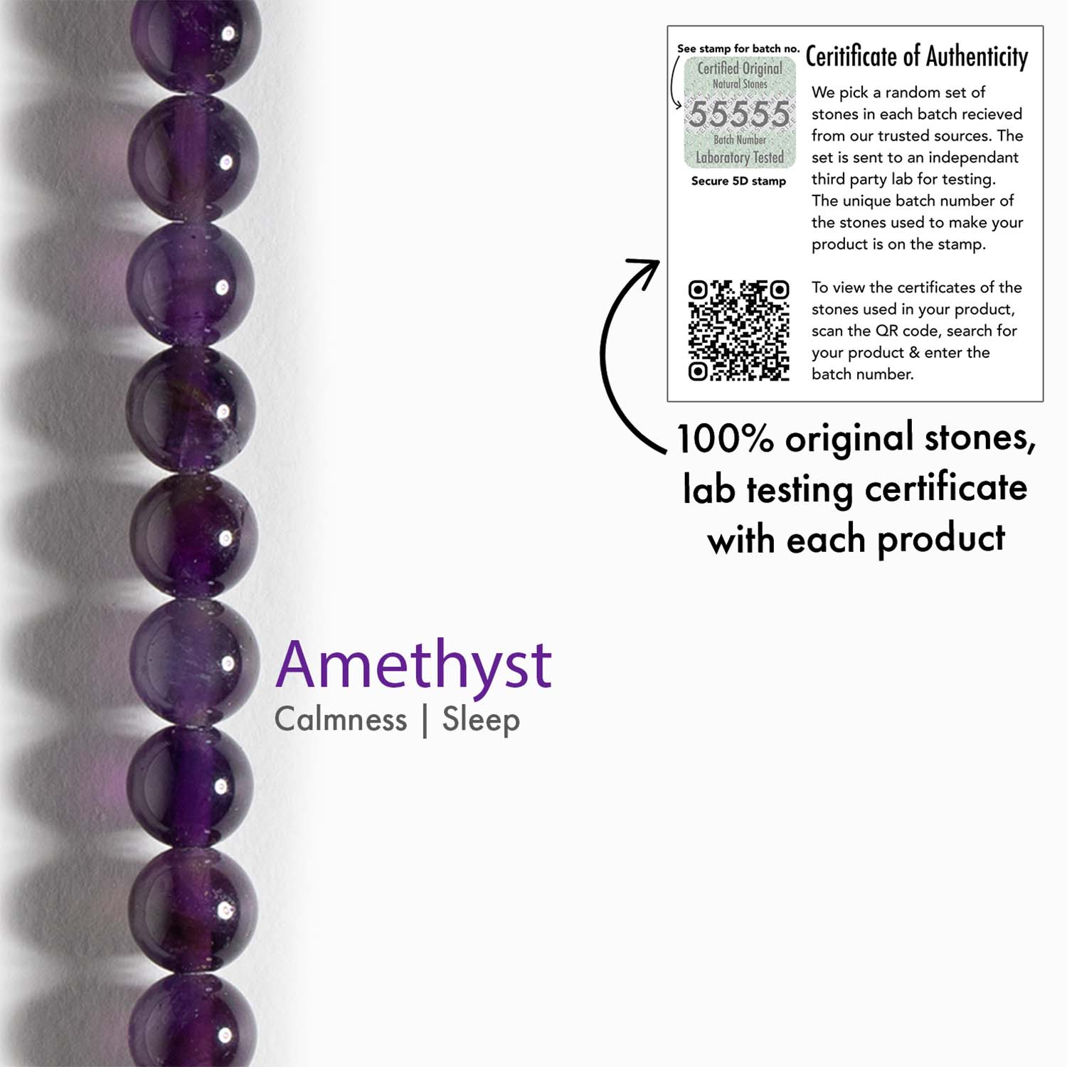 Natural Stone Jewellery Bracelet Amethyst Elastic