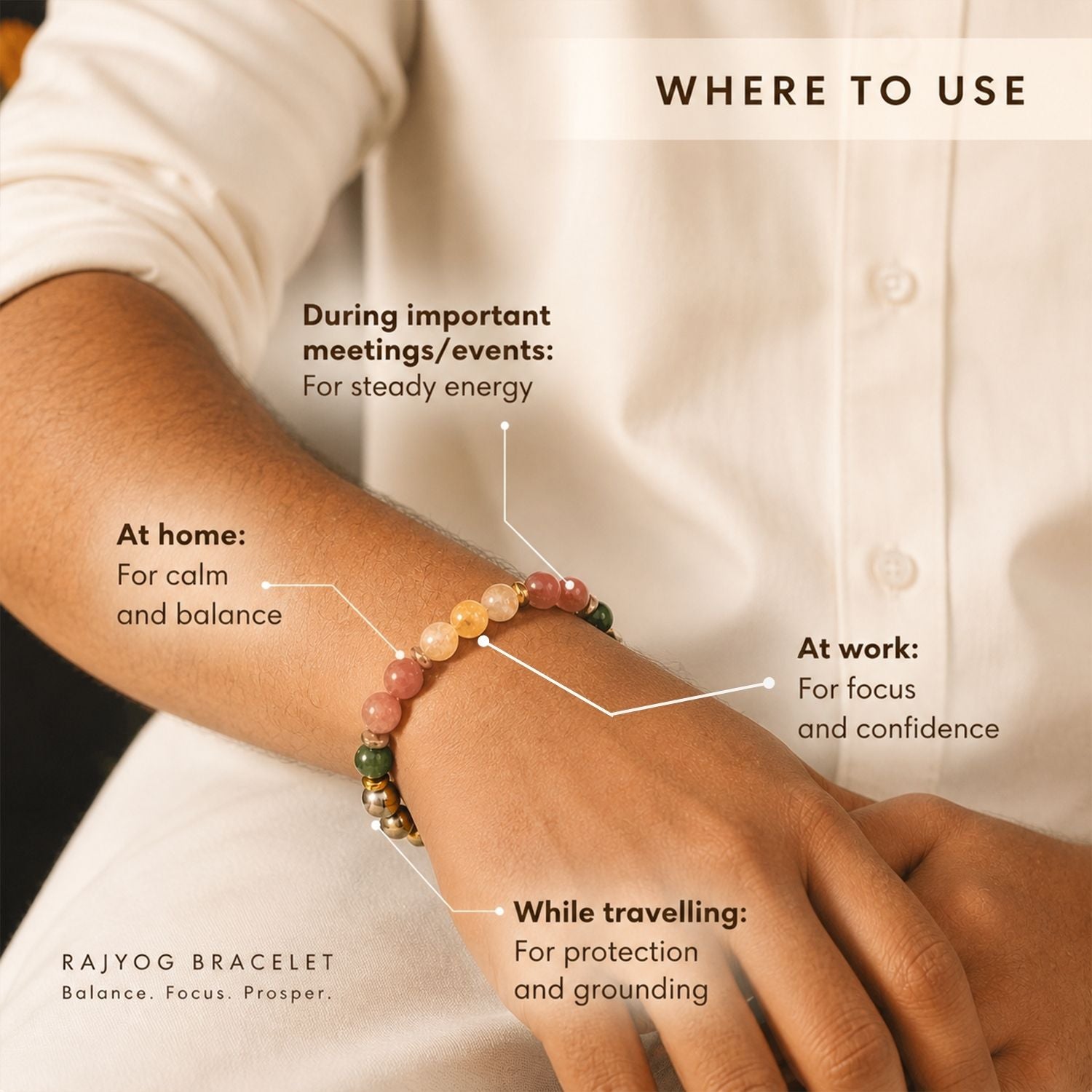 Rajyog Natural Stone Bracelet MagSnap