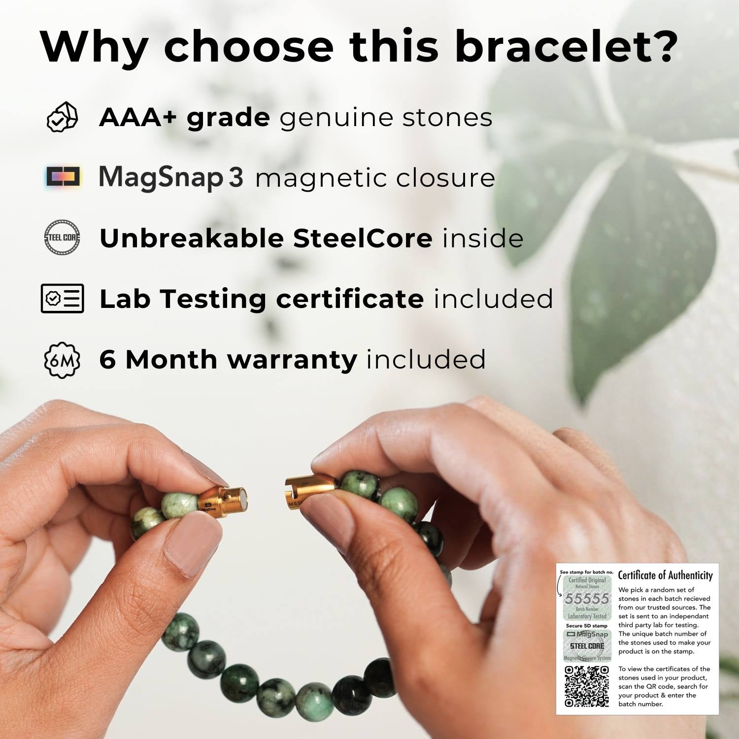 Green Radiance Emerald(Panna) Natural Stone with Magsnap2