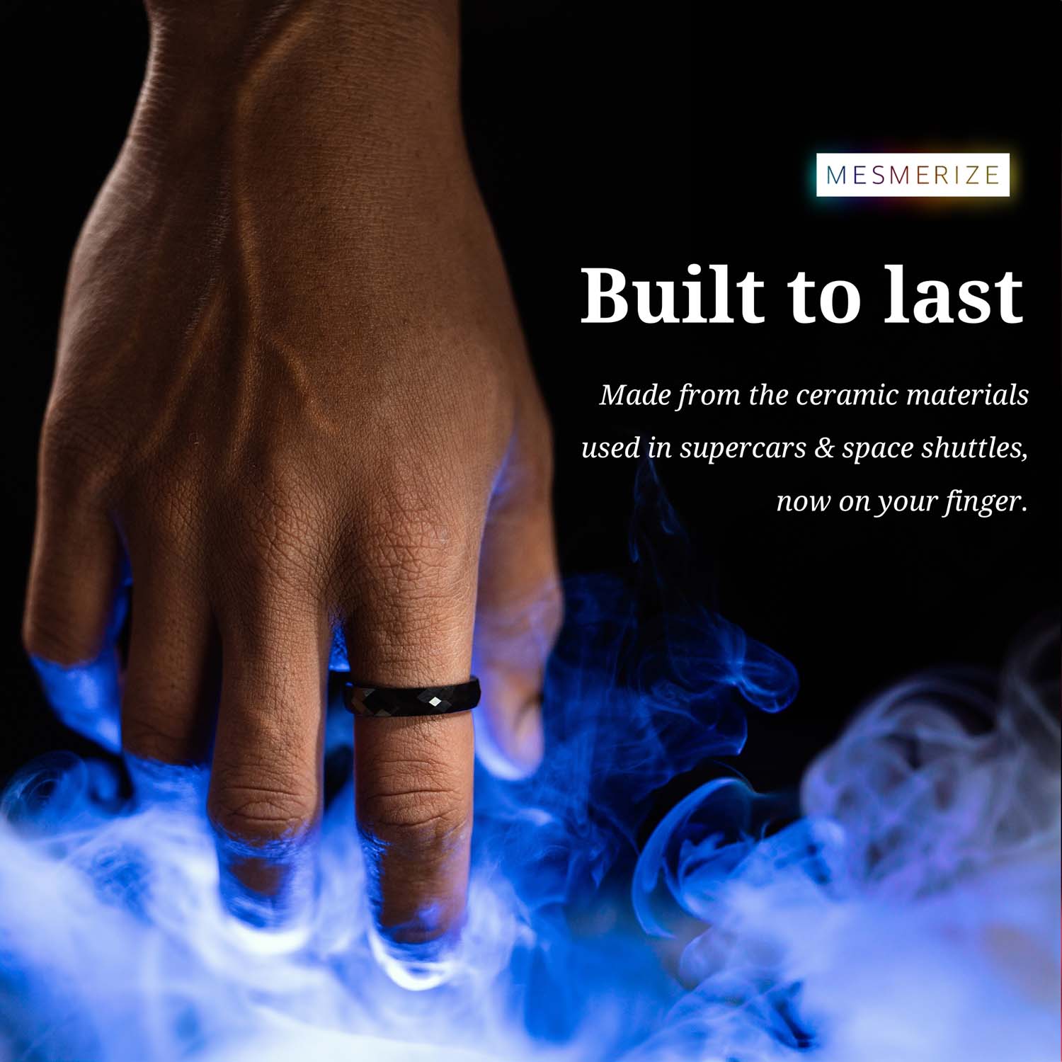 M Premium Jewellery Wakanda Black Ceramic Ring