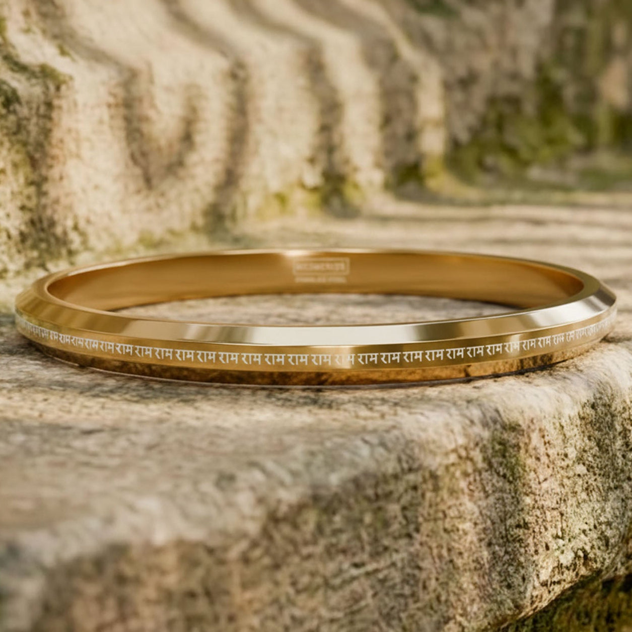 108 Ram MicroCarved Round Kada Gold