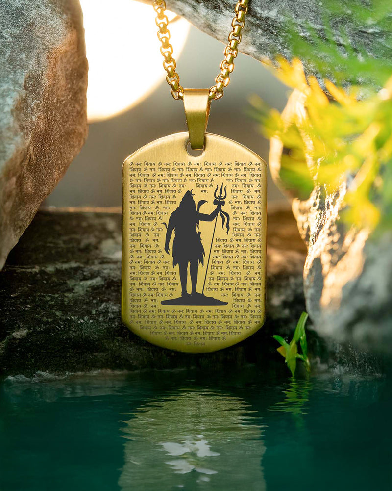 108 Om Namah Shivay MicroCarved Tag