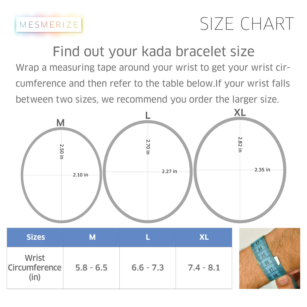 Personalised Kadaddi Moves Dual Finish Kada Bracelet Blue