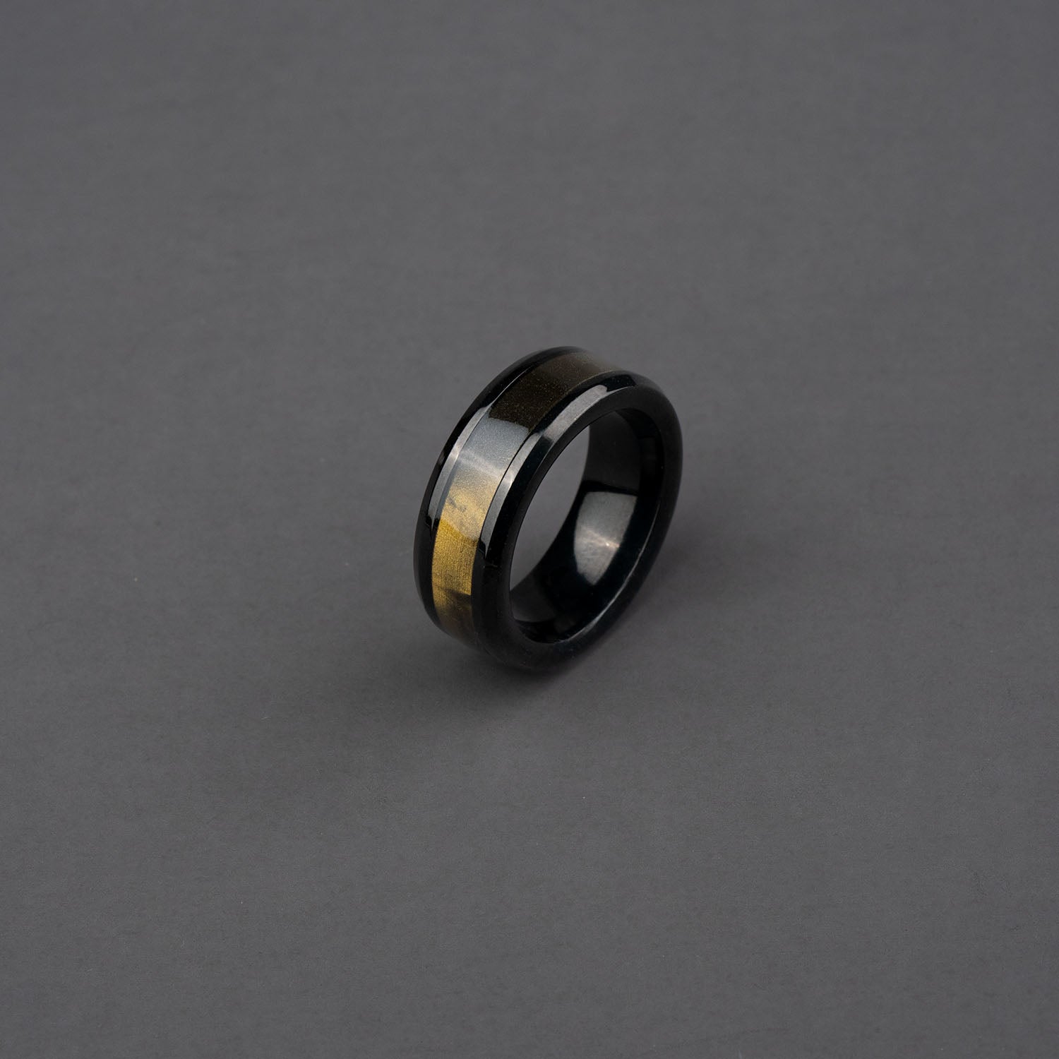 M Premium Jewellery Black Antique Gold Ring