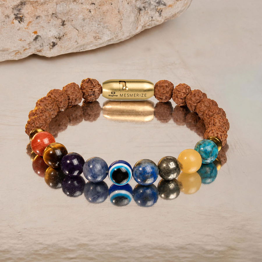 Spiritual Rudraksh 9 Chakra Bracelet