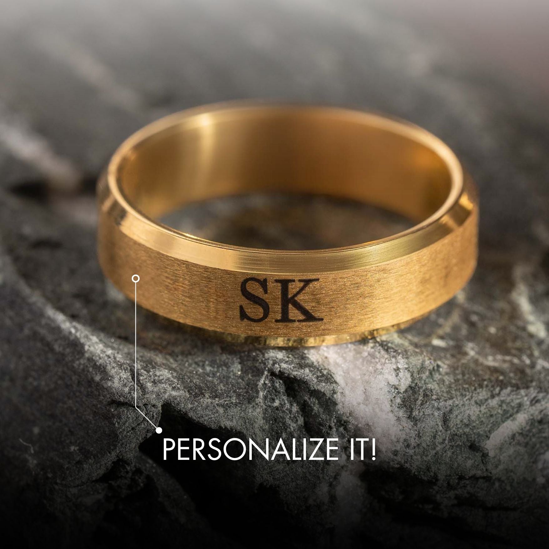 Personalised Gold Couple Ring