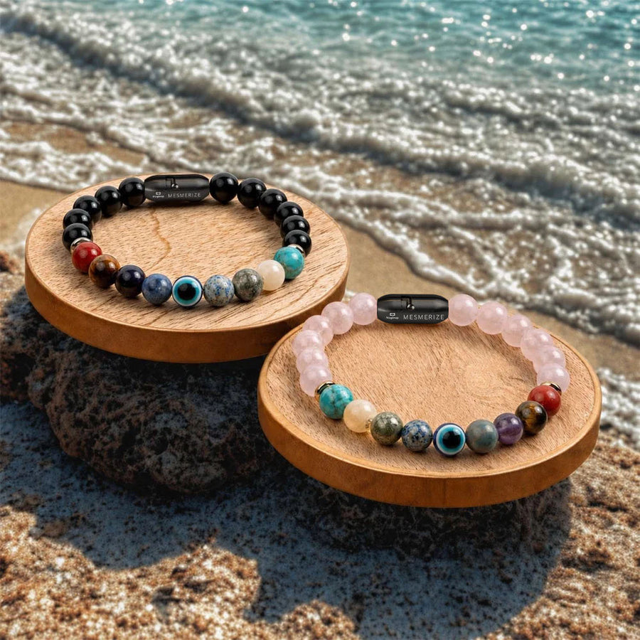 9 Chakra Natural Stone Couple Bracelets with Magsnap 4