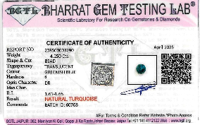 African Turquoise lab certificate 2