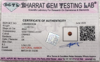 Amber lab certificate 3
