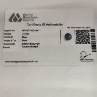 Amethyst lab certificate 15