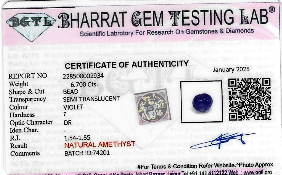 Amethyst lab certificate 1
