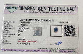Amethyst lab certificate 10
