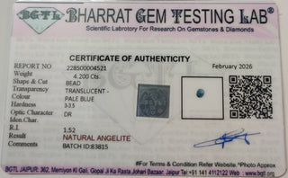 Angelite lab certificate 10