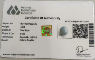 Angelite lab certificate 11