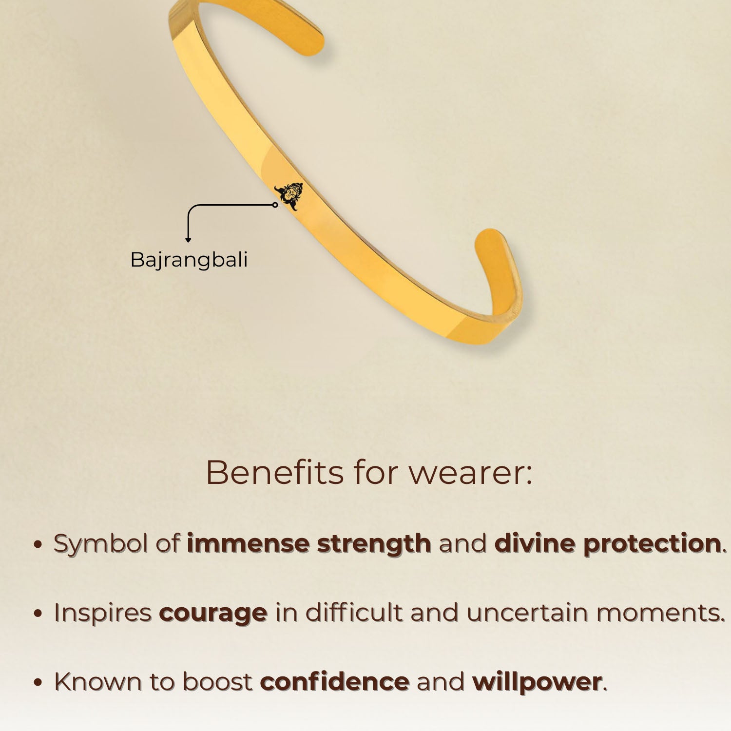 Bajrangbali Gloss Cuff Adjustable Bracelet Rose Gold