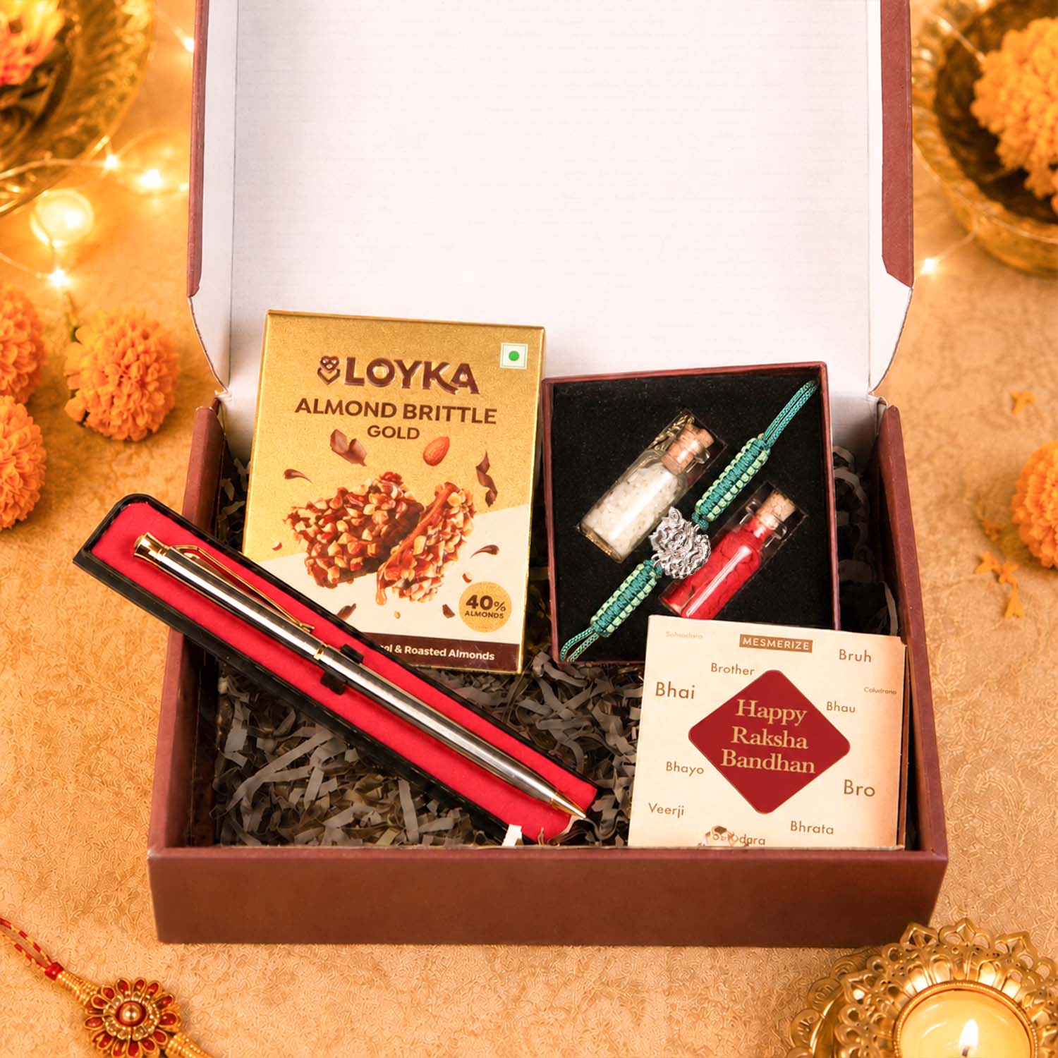Bal Gopal Pure Silver Plated Rakhi Hamper